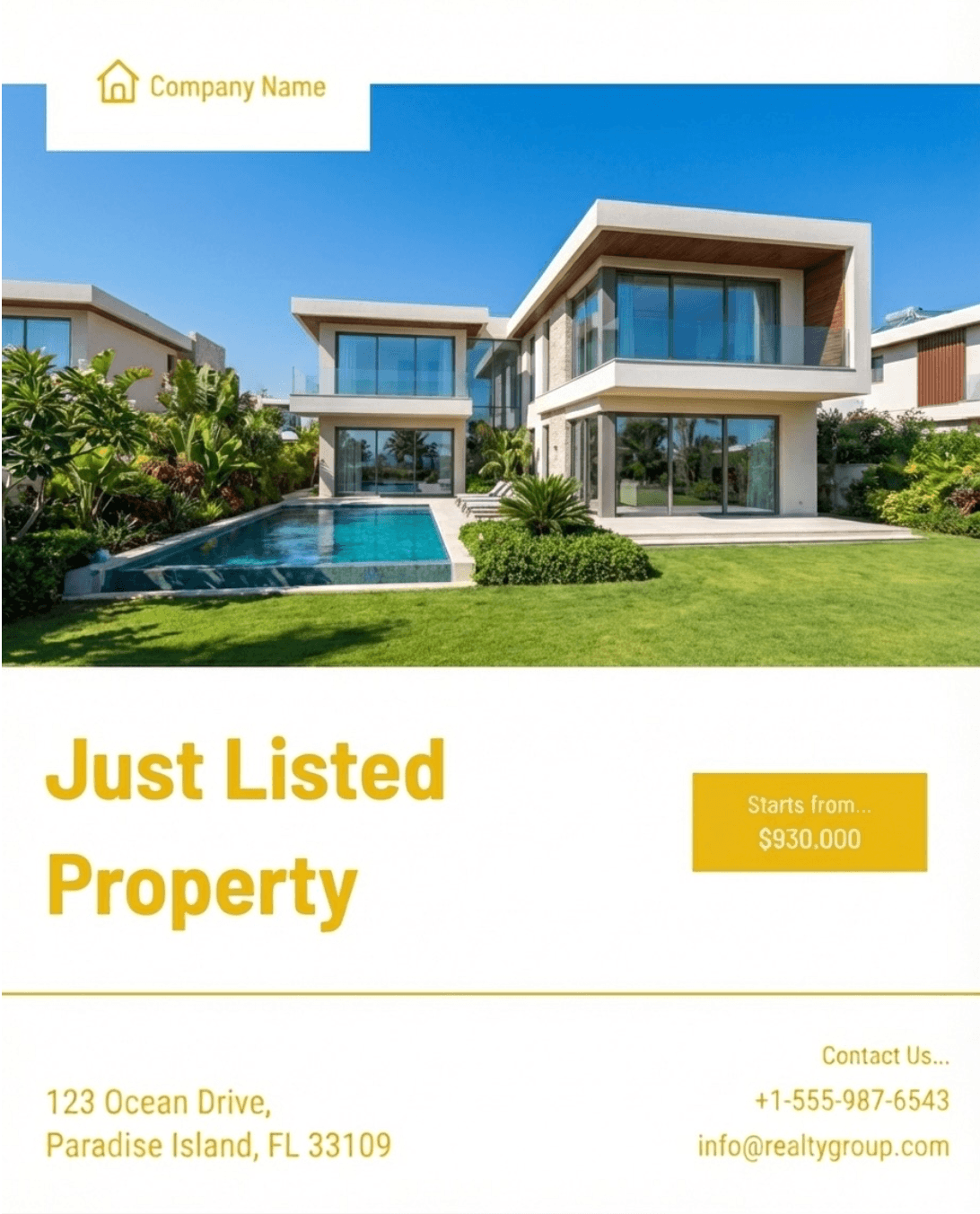 Just Listed — Real Estate social post example